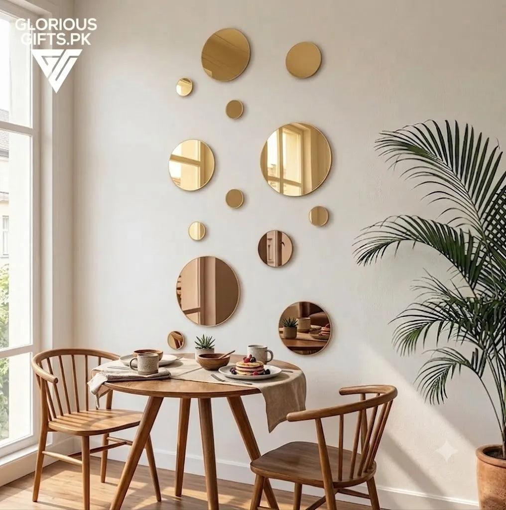 Set of Acrylic Mirror Wall Decals  Decorative Circles |GW013 - GloriousGifts.Pk | Pakistan's 1 Office & Home Decoration Brand