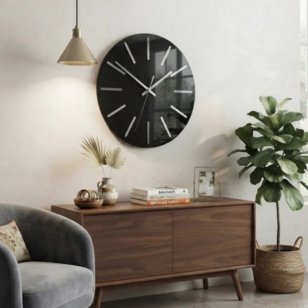Large wall clock Modus Silent black clock  GC006 - GloriousGifts.Pk | Pakistan's 1 Office & Home Decoration Brand