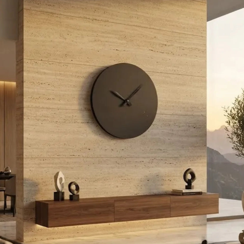 Simple Black Round Wooden Clock | GC012 - GloriousGifts.Pk | Pakistan's 1 Office & Home Decoration Brand