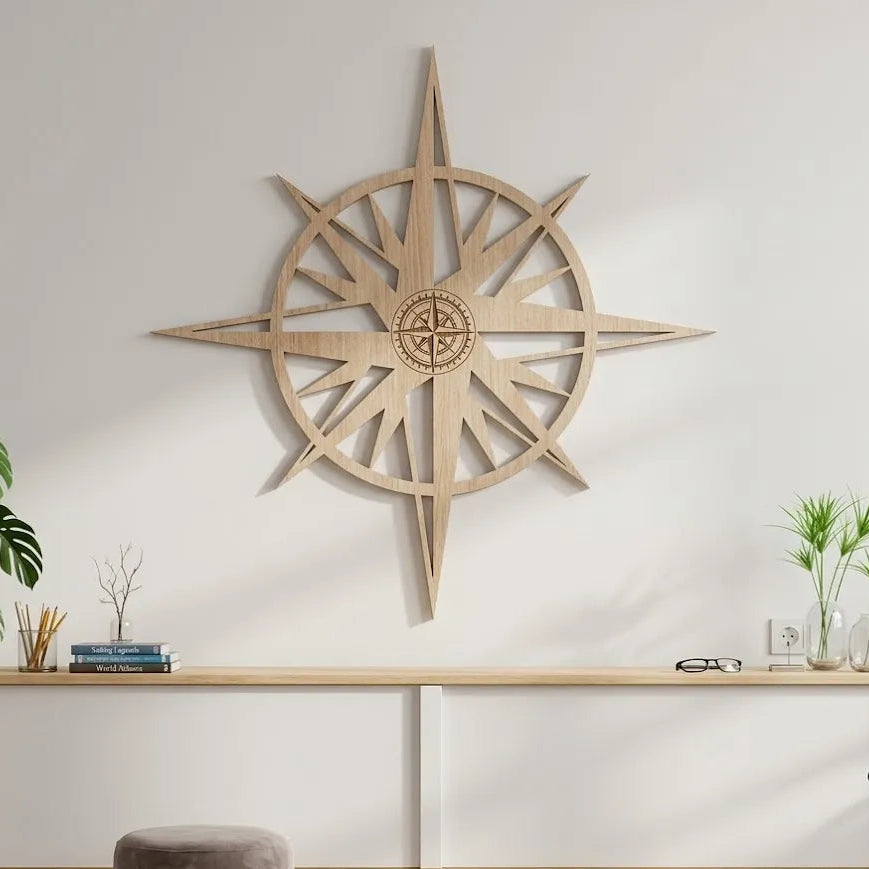 Wooden Compass Wall Art Nursery Décor |GW015