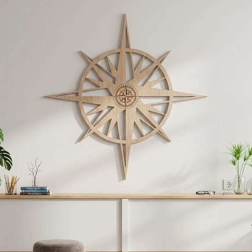 Wooden Compass Wall Art Nursery Décor |GW015