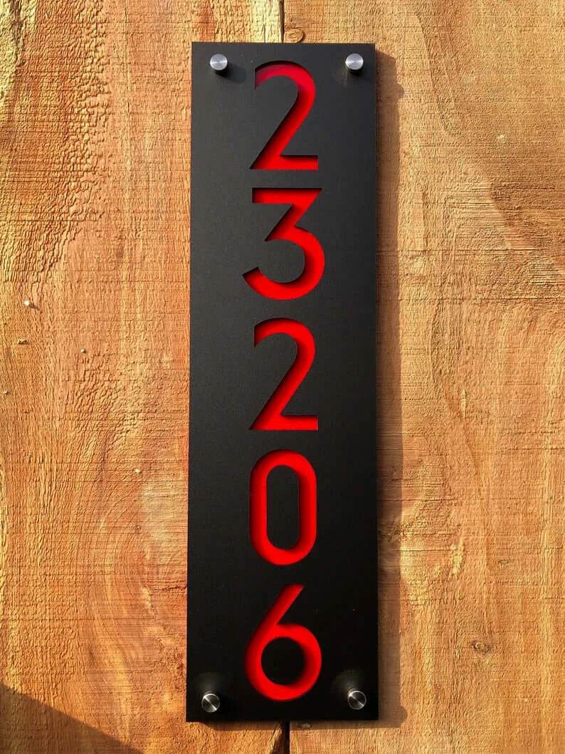 Modern Vertical Address Plaque | GN016 - GloriousGifts.Pk | Pakistan's 1 Office & Home Decoration Brand