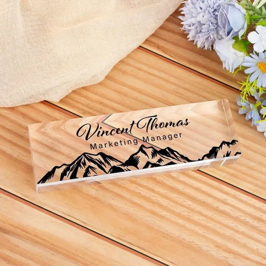 Personalized Transparent Desk Plate | GT012