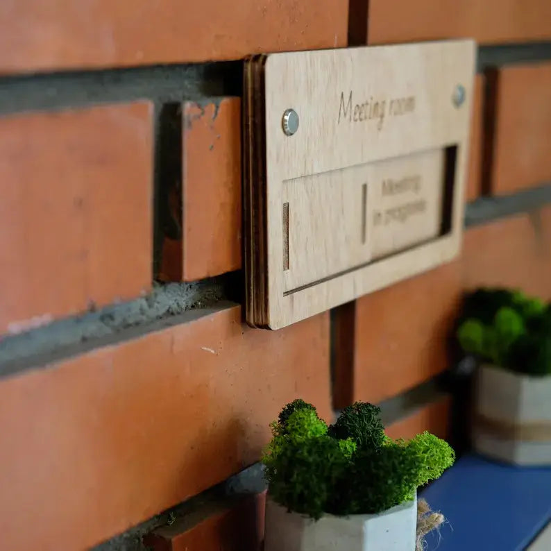 Custom Meeting Room Sign In/Out Plate | GD015