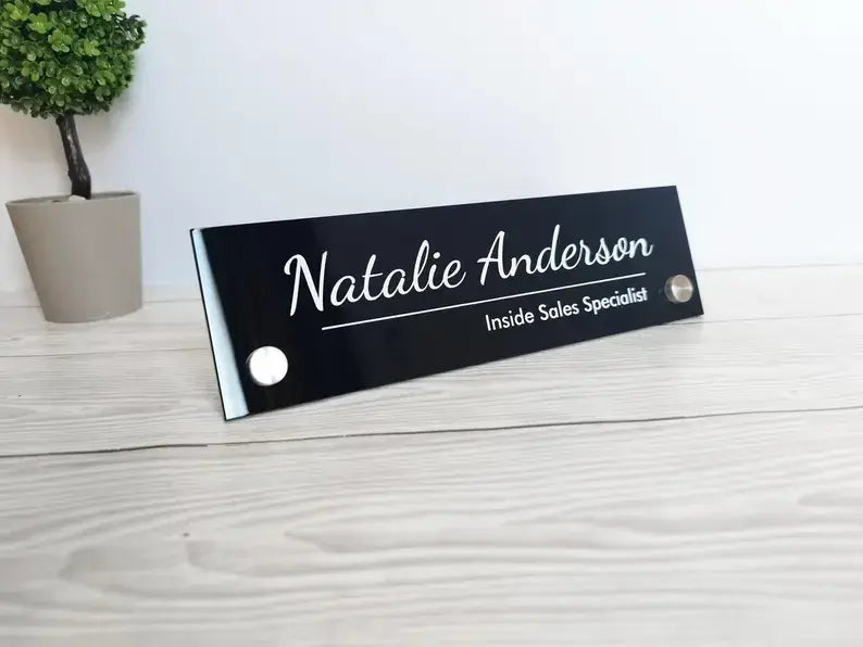 Custom Acrylic Desk Nameplate Name Title | GT014