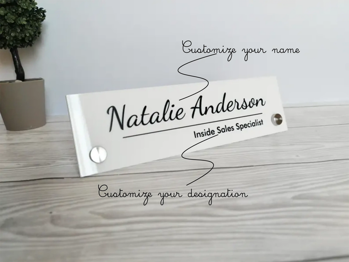 Custom Acrylic Desk Nameplate Name Title | GT014