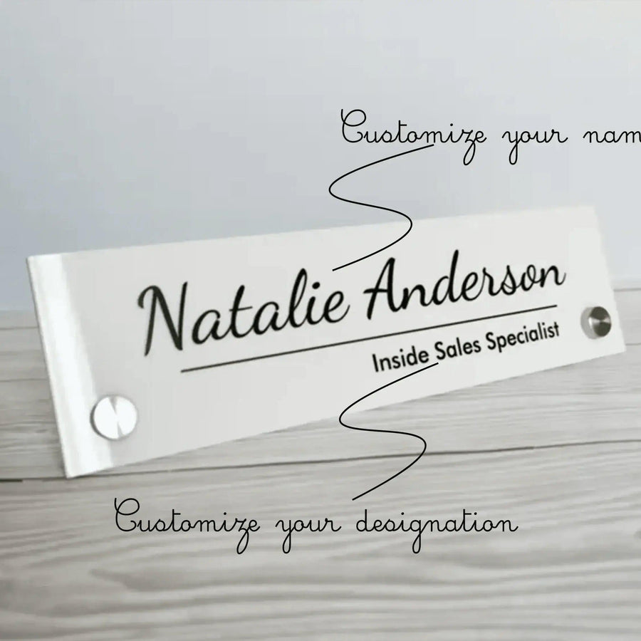Custom Acrylic Desk Nameplate Name Title | GT014