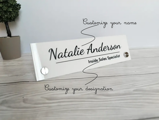 Custom Acrylic Desk Nameplate Name Title | GT014