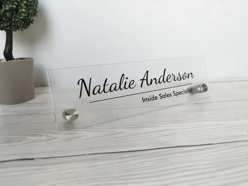 Custom Acrylic Desk Nameplate Name Title | GT014