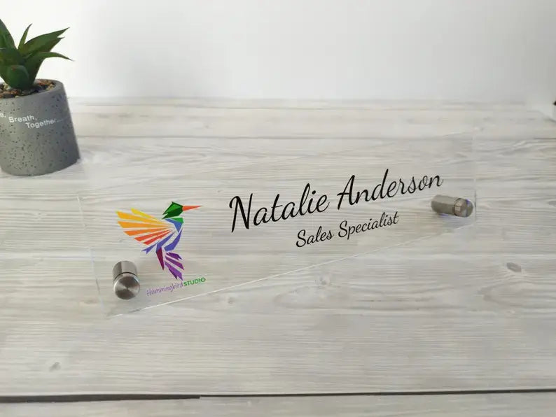 Custom Acrylic Desk Nameplate Name Title | GT014