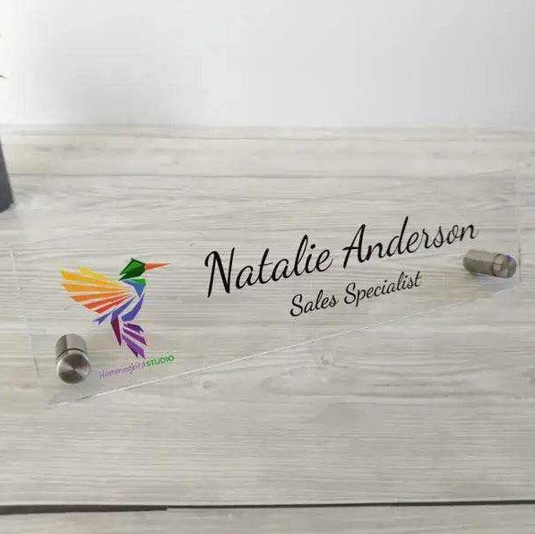 Custom Acrylic Desk Nameplate Name Title | GT014