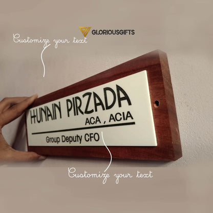 Acrylic&Wood Door Name Plate | GD007 - GloriousGifts.Pk | Pakistan's 1 Office & Home Decoration Brand
