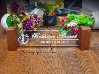 Transparent Acrylic Desk Plate | GT002 - GloriousGifts.Pk | Pakistan's 1 Office & Home Decoration Brand