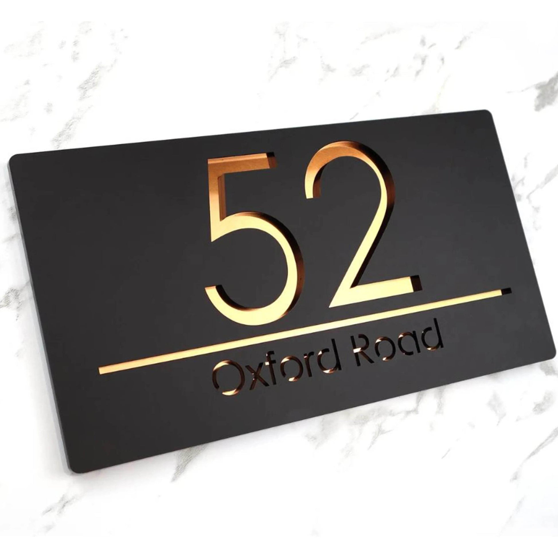 Golden Mirror House Name Plaque | GN010 - GloriousGifts.Pk | Pakistan's 1 Office & Home Decoration Brand