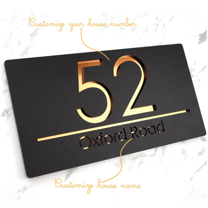 Golden Mirror House Name Plaque | GN010 - GloriousGifts.Pk | Pakistan's 1 Office & Home Decoration Brand