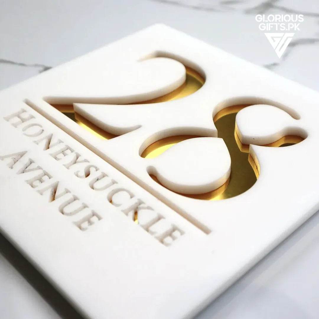 Laser Cut Floating Name Plate  White,Gold,Silver | GN011 - GloriousGifts.Pk | Pakistan's 1 Office & Home Decoration Brand
