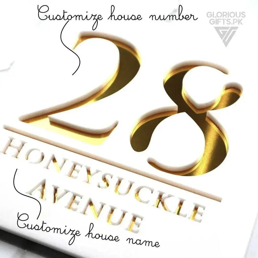 Laser Cut Floating Name Plate  White,Gold,Silver | GN011