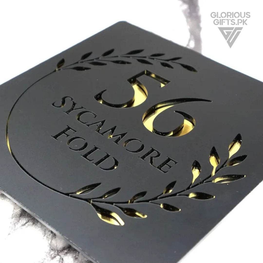 Matte Black Square House Numbers | GN015 - GloriousGifts.Pk | Pakistan's 1 Office & Home Decoration Brand