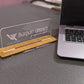 Custom Acrylic Desk Plate with Wood Base | GT003