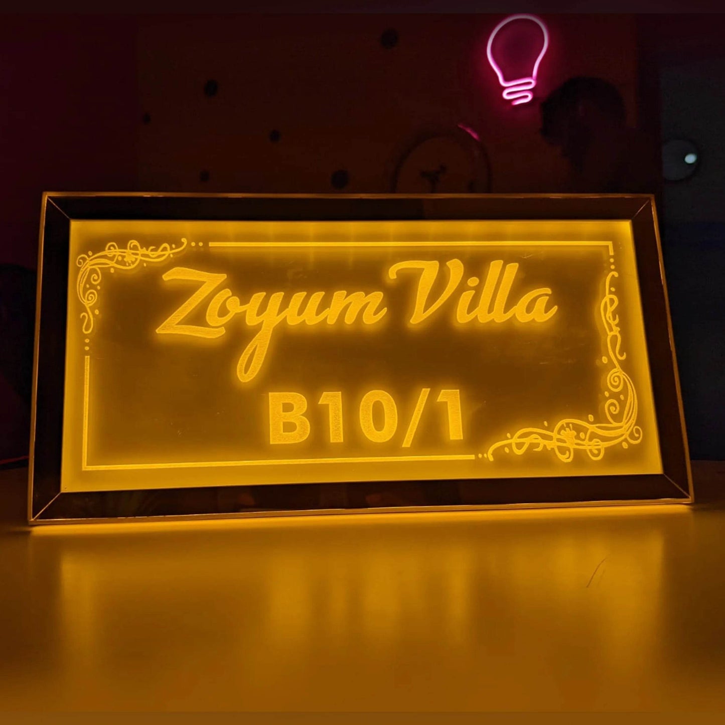 LED Engraved Name Plate | GN018 - GloriousGifts.Pk | Pakistan's 1 Office & Home Decoration Brand