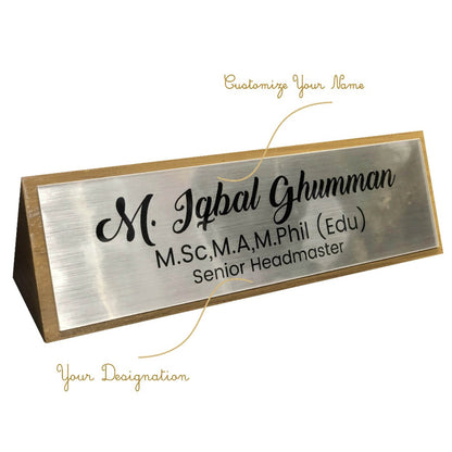 Solid Wooden Triangle Desk plate | GT004 - GloriousGifts.Pk | Pakistan's 1 Office & Home Decoration Brand