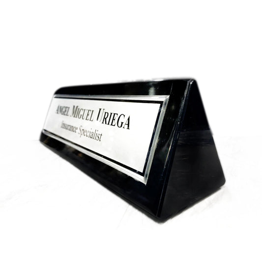 Solid Acrylic Triangle Desk Plate | GT007