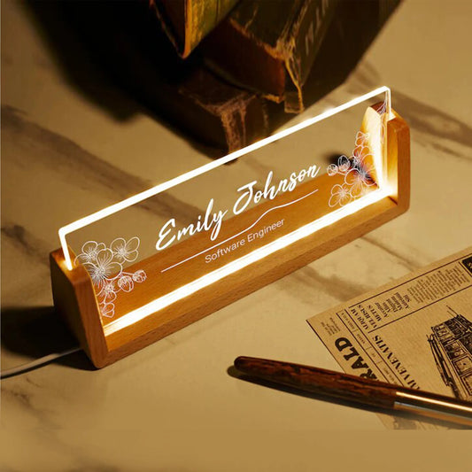 Custom Office Desk Plate with LED Light | GT008