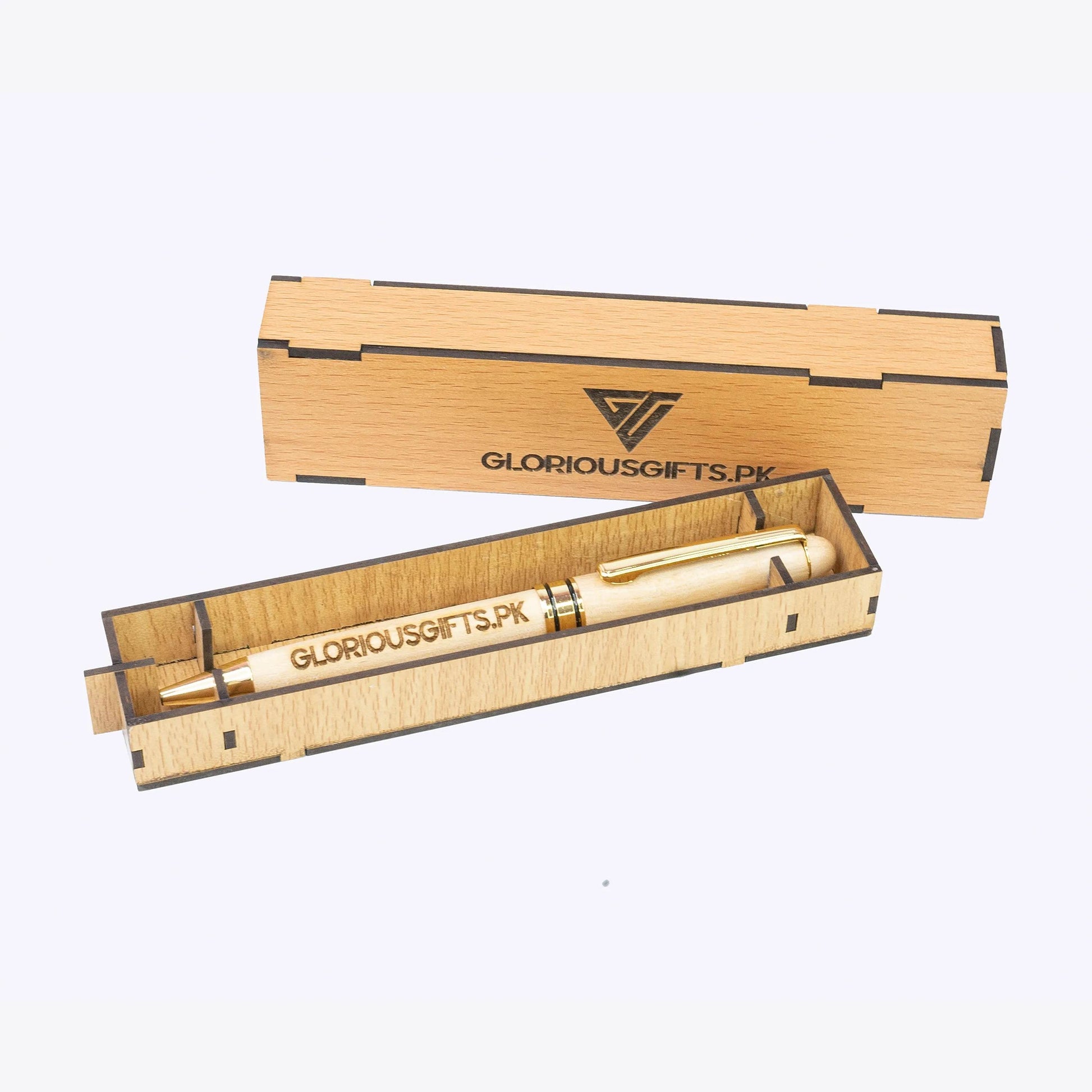 Personalized Engraved Wooden Ballpoint Pens with Box | GP007 - GloriousGifts.Pk | Pakistan's 1 Office & Home Decoration Brand