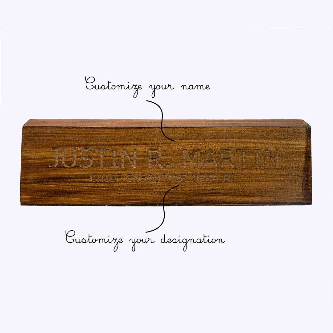 Wooden Desk Name Plate | GT009 - GloriousGifts.Pk | Pakistan's 1 Office & Home Decoration Brand