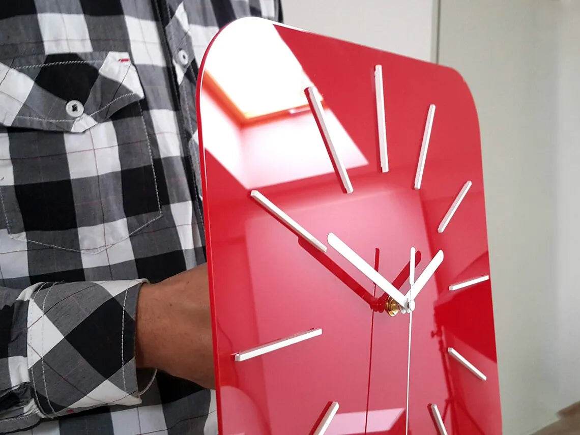 Clock HIPNOTIC Large Red Silent Clock | GC002 - GloriousGifts.Pk | Pakistan's 1 Office & Home Decoration Brand