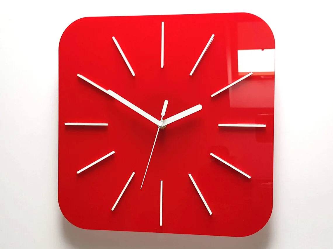 Clock HIPNOTIC Large Red Silent Clock | GC002 - GloriousGifts.Pk | Pakistan's 1 Office & Home Decoration Brand