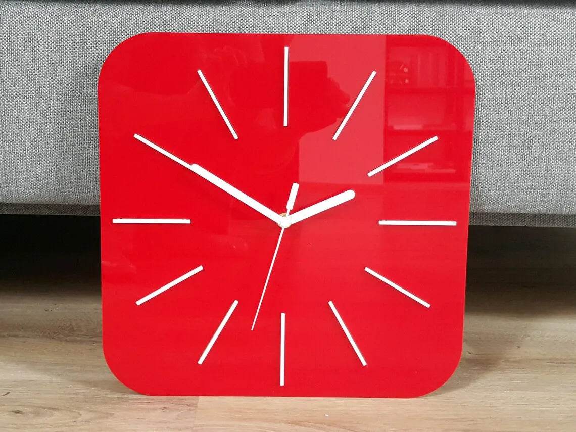 Clock HIPNOTIC Large Red Silent Clock | GC002 - GloriousGifts.Pk | Pakistan's 1 Office & Home Decoration Brand