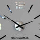Large Black & Mirror Wall Clock Silver Accents | GC020 - GloriousGifts.Pk | Pakistan's 1 Office & Home Decoration Brand