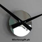 Large Black & Mirror Wall Clock Silver Accents | GC020 - GloriousGifts.Pk | Pakistan's 1 Office & Home Decoration Brand
