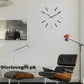 Large Black & Mirror Wall Clock Silver Accents | GC020 - GloriousGifts.Pk | Pakistan's 1 Office & Home Decoration Brand