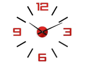 Large Black & Mirror Wall Clock Silver Accents | GC020