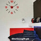Large Black & Mirror Wall Clock Silver Accents | GC020 - GloriousGifts.Pk | Pakistan's 1 Office & Home Decoration Brand