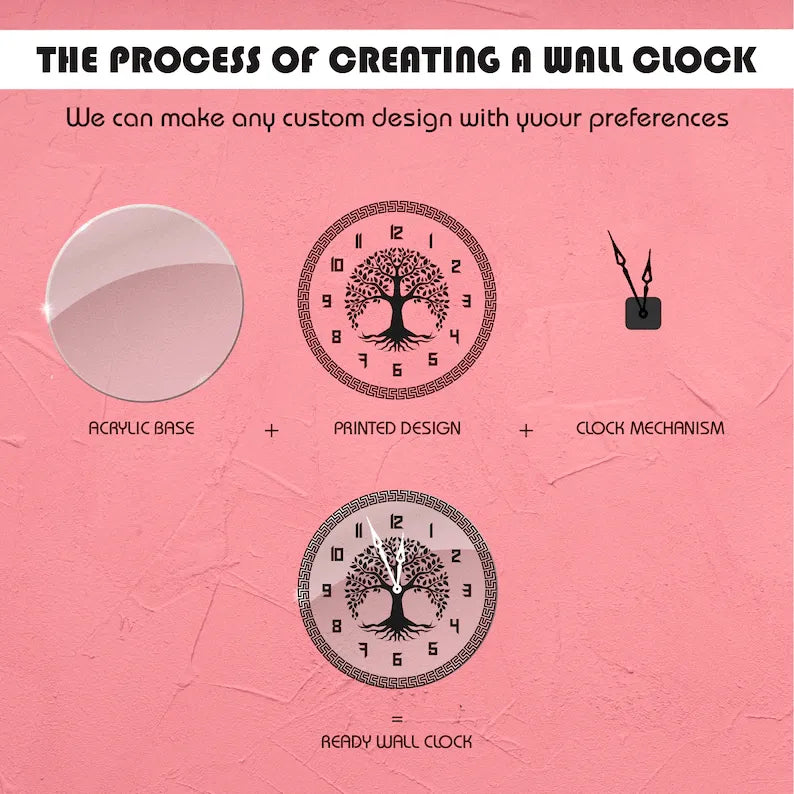 Tree Clock Blue Clock Neon Clock | GC003