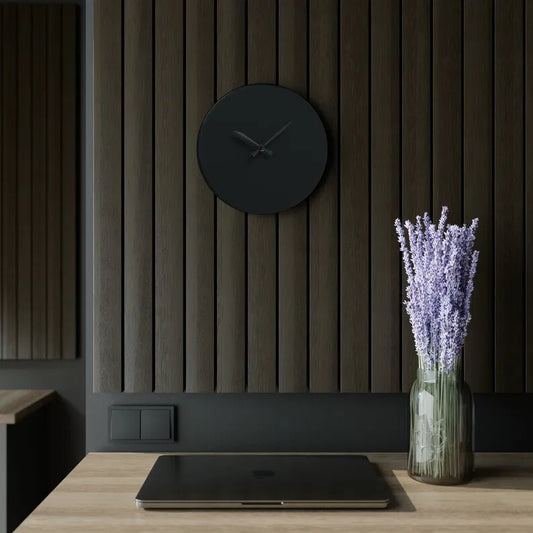 Simple Black Round Wooden Clock | GC012