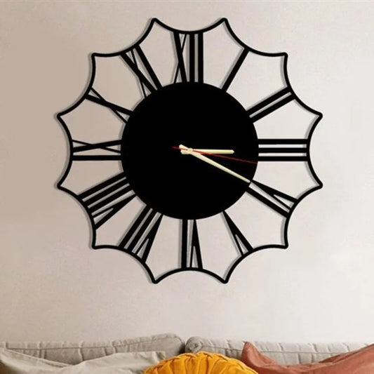 Black Oversized Silent Wooden Clock | GC013