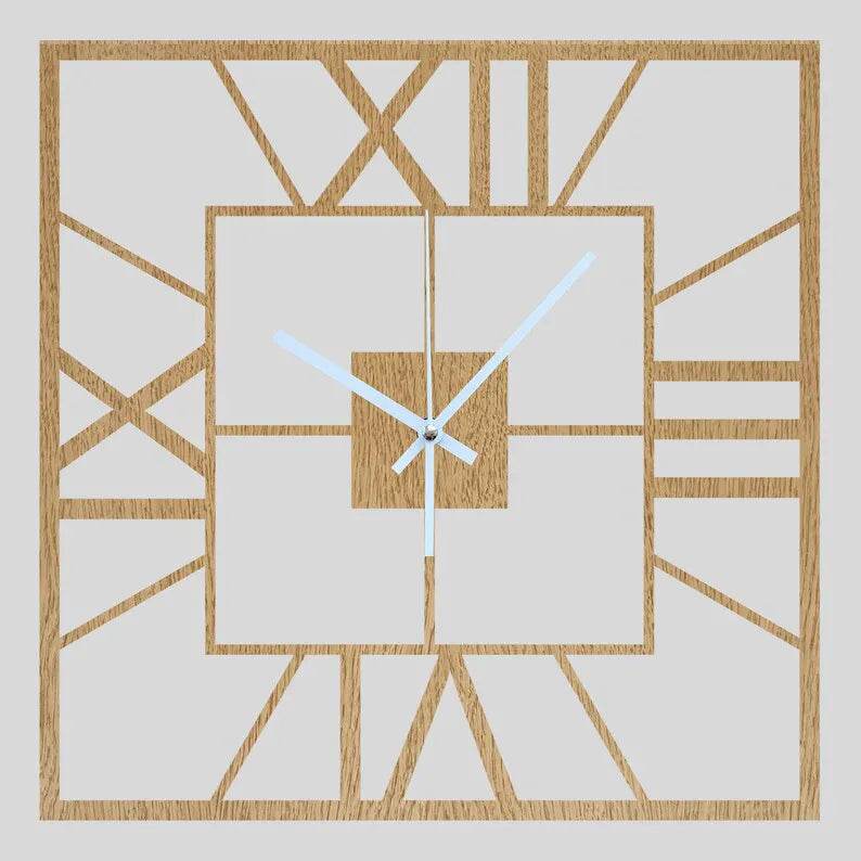 Roman Wooden Clock Minimalist Home Décor | GC014 - GloriousGifts.Pk | Pakistan's 1 Office & Home Decoration Brand