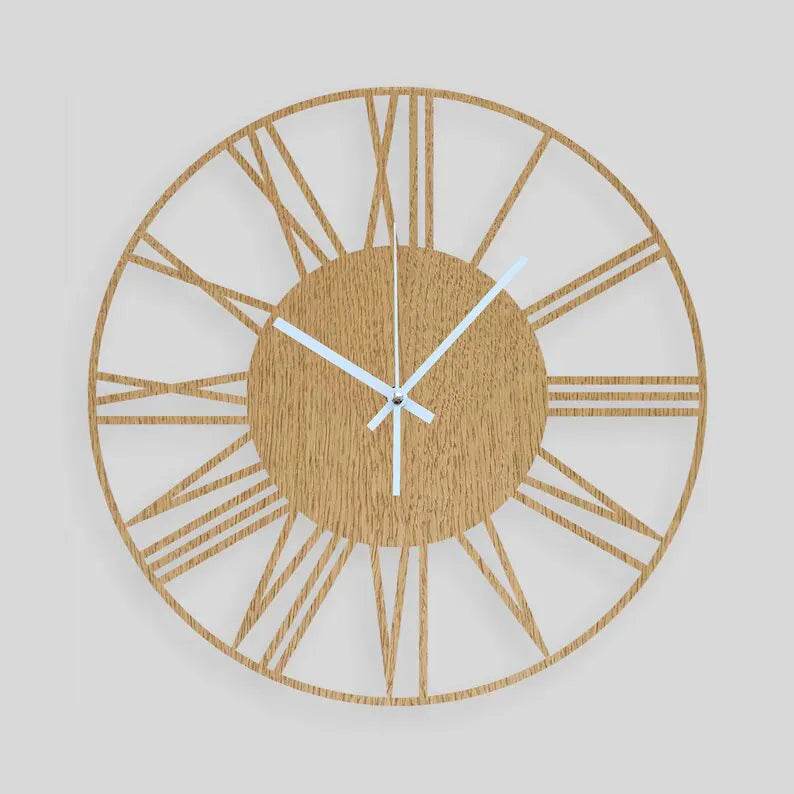 Roman Wooden Wall Clock Minimalist Design | GC015 - GloriousGifts.Pk | Pakistan's 1 Office & Home Decoration Brand