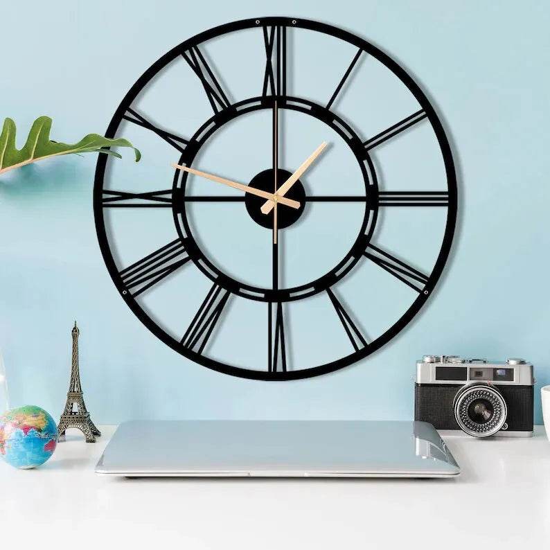 Large Black Roman Clock Unique Design | GC018 - GloriousGifts.Pk | Pakistan's 1 Office & Home Decoration Brand