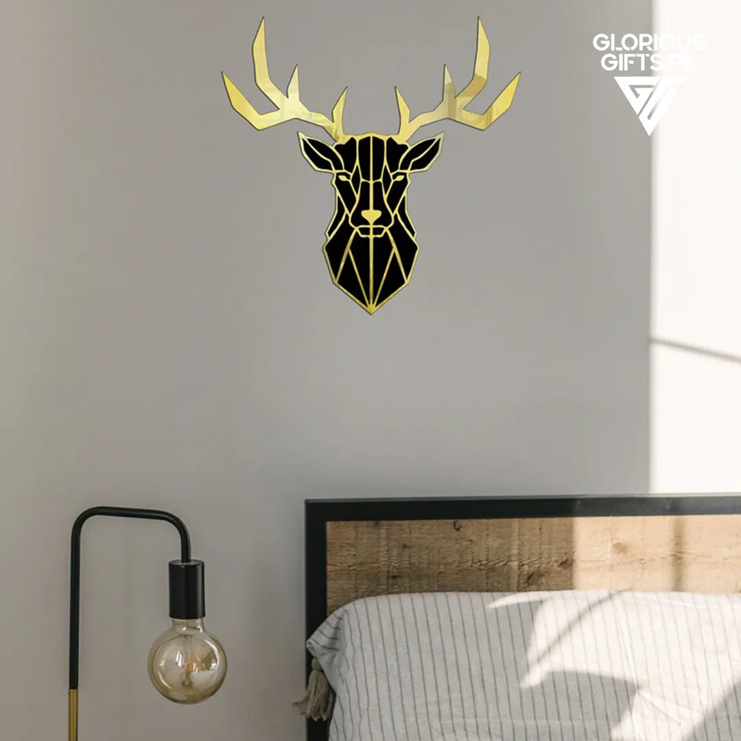 Deer Head Acrylic Mirror Wall Décor | GW010
