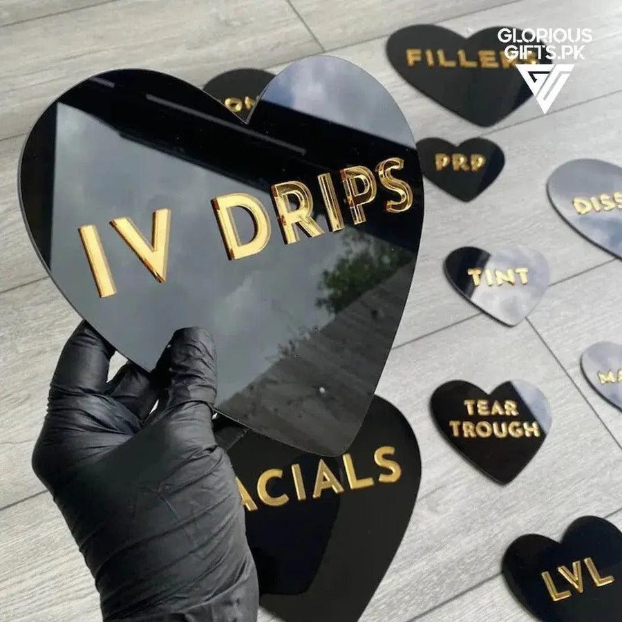 Set of 3 Heart & Candy Signs Beauty Room Décor |GW011
