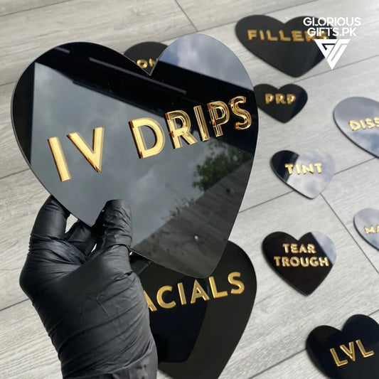 Set of 3 Heart & Candy Signs Beauty Room Décor |GW011