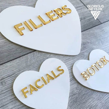 Set of 3 Heart & Candy Signs Beauty Room Décor |GW011 - GloriousGifts.Pk | Pakistan's 1 Office & Home Decoration Brand