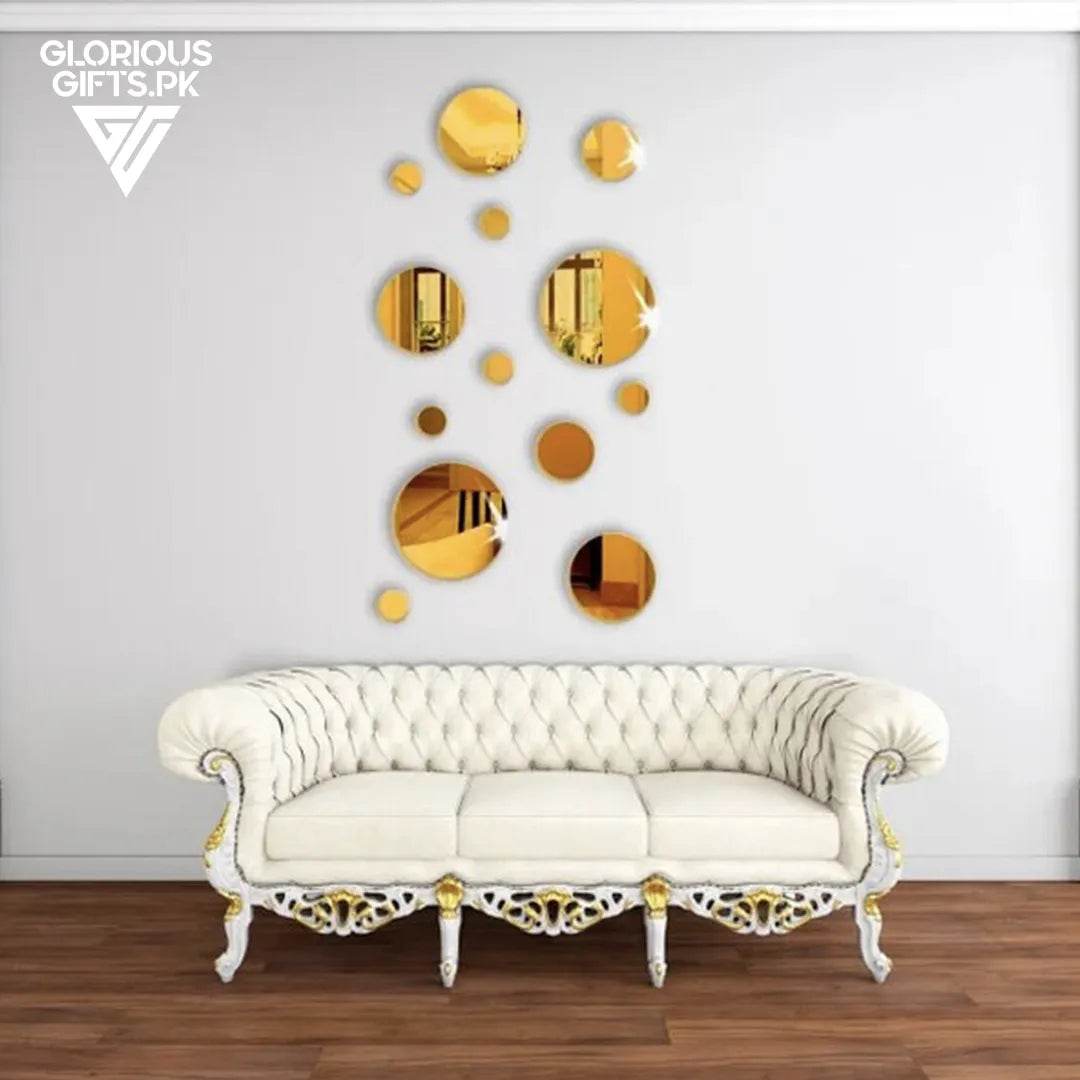 Set of Acrylic Mirror Wall Decals  Decorative Circles |GW013 - GloriousGifts.Pk | Pakistan's 1 Office & Home Decoration Brand