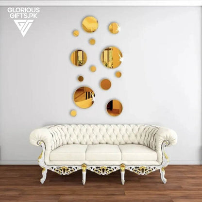 Set of Acrylic Mirror Wall Decals  Decorative Circles |GW013 - GloriousGifts.Pk | Pakistan's 1 Office & Home Decoration Brand
