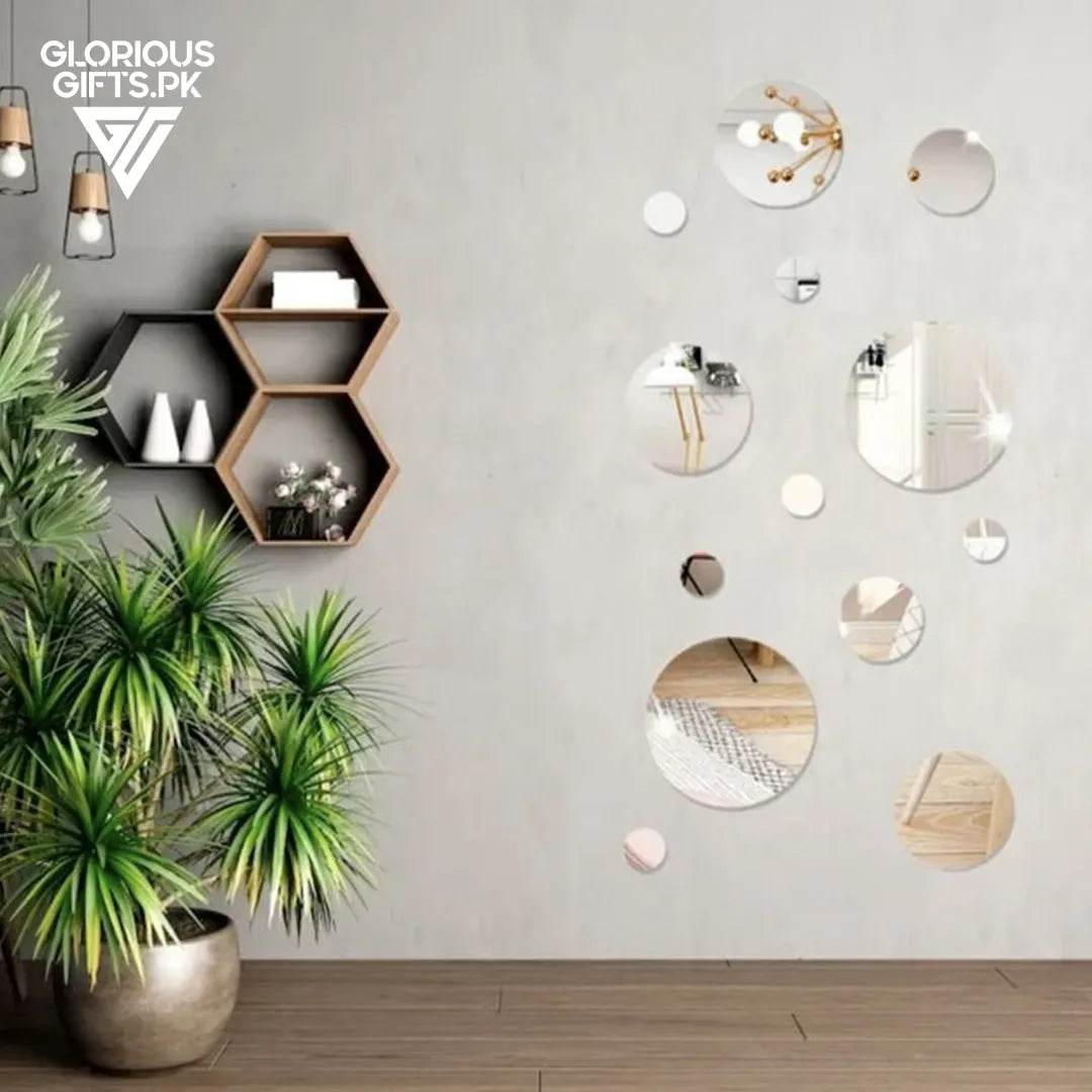 Set of Acrylic Mirror Wall Decals  Decorative Circles |GW013 - GloriousGifts.Pk | Pakistan's 1 Office & Home Decoration Brand